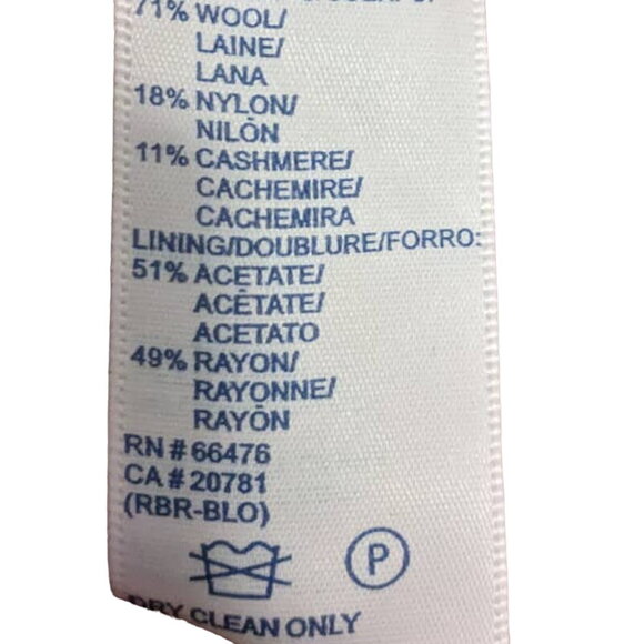 Tommy Hilfiger Medium Vintage Wool Blend 9/2001 Cream Pea Coat. Fall, Winter - Picture 4 of 5